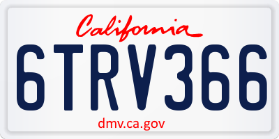 CA license plate 6TRV366