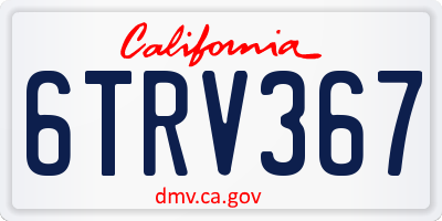 CA license plate 6TRV367