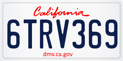 CA license plate 6TRV369