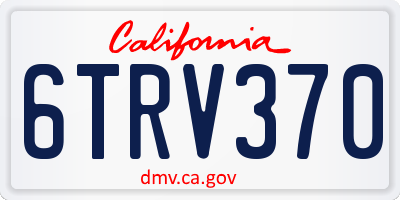 CA license plate 6TRV370
