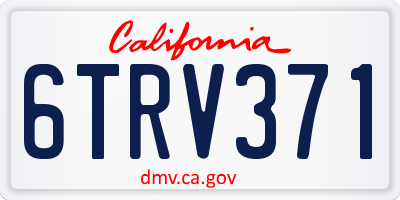CA license plate 6TRV371