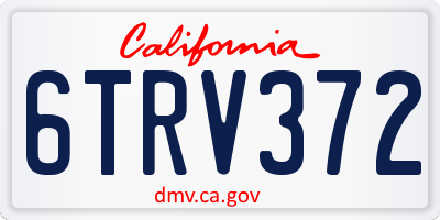 CA license plate 6TRV372