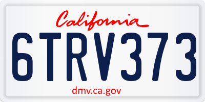 CA license plate 6TRV373