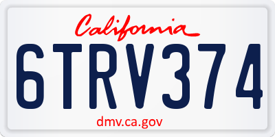 CA license plate 6TRV374