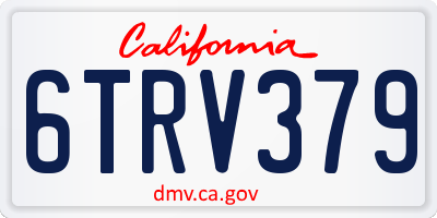 CA license plate 6TRV379