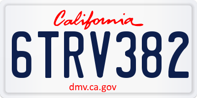 CA license plate 6TRV382
