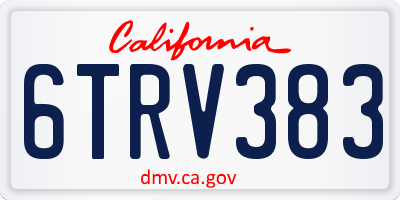 CA license plate 6TRV383