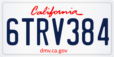 CA license plate 6TRV384