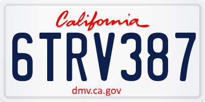 CA license plate 6TRV387