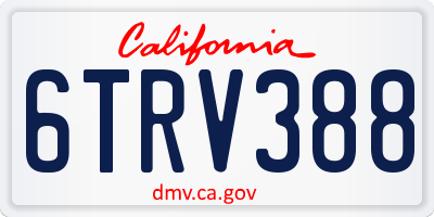 CA license plate 6TRV388