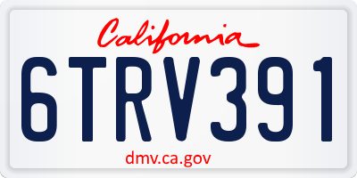 CA license plate 6TRV391