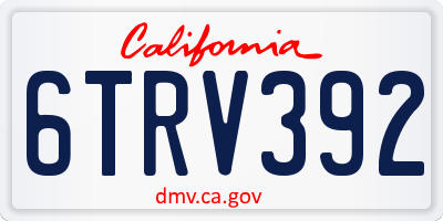 CA license plate 6TRV392