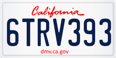 CA license plate 6TRV393