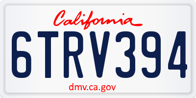CA license plate 6TRV394