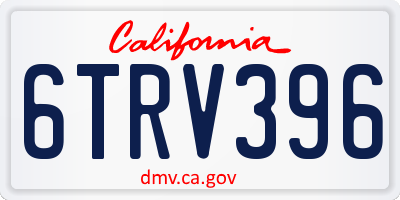 CA license plate 6TRV396