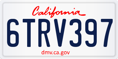 CA license plate 6TRV397