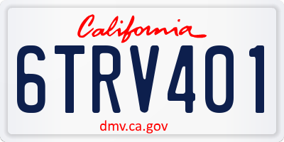 CA license plate 6TRV401