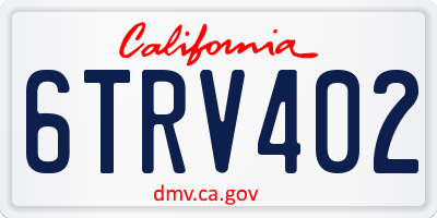 CA license plate 6TRV402