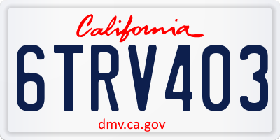 CA license plate 6TRV403