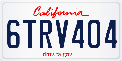 CA license plate 6TRV404