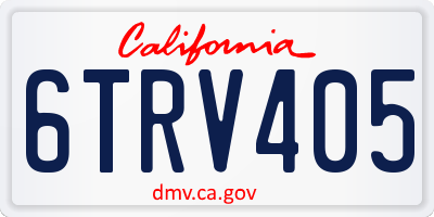 CA license plate 6TRV405