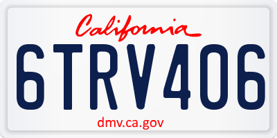 CA license plate 6TRV406