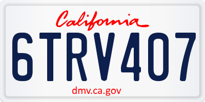 CA license plate 6TRV407