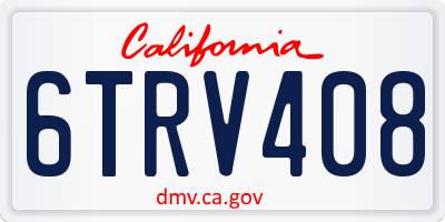 CA license plate 6TRV408