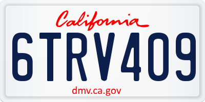 CA license plate 6TRV409