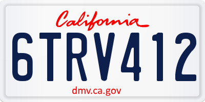 CA license plate 6TRV412