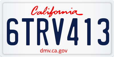 CA license plate 6TRV413