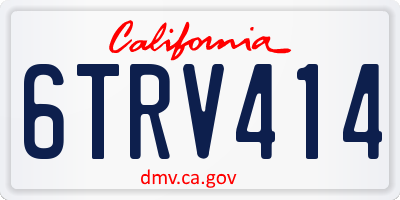 CA license plate 6TRV414