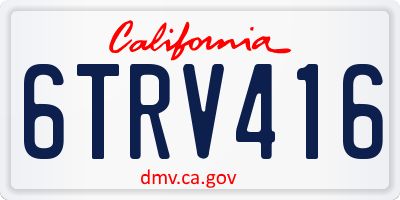 CA license plate 6TRV416