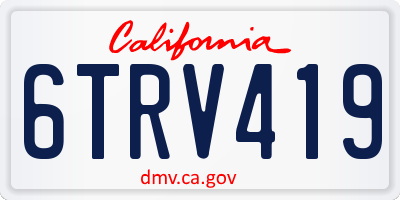 CA license plate 6TRV419