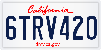 CA license plate 6TRV420