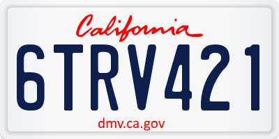 CA license plate 6TRV421