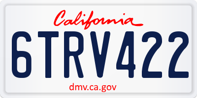 CA license plate 6TRV422