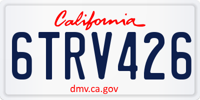 CA license plate 6TRV426