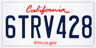 CA license plate 6TRV428