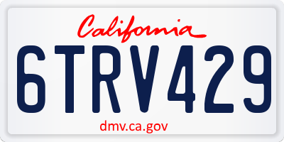 CA license plate 6TRV429