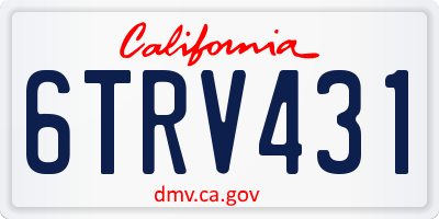 CA license plate 6TRV431