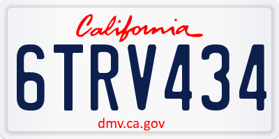 CA license plate 6TRV434