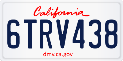 CA license plate 6TRV438