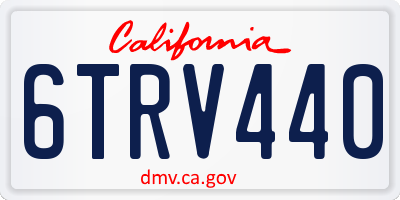 CA license plate 6TRV440