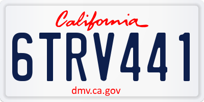 CA license plate 6TRV441