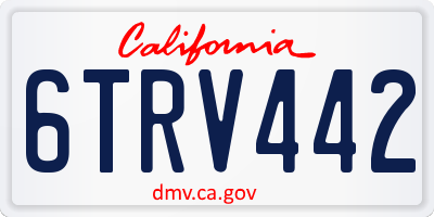 CA license plate 6TRV442