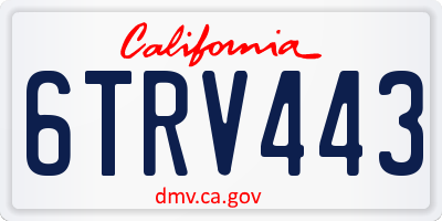 CA license plate 6TRV443