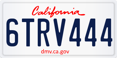 CA license plate 6TRV444