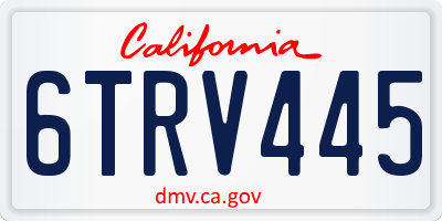 CA license plate 6TRV445