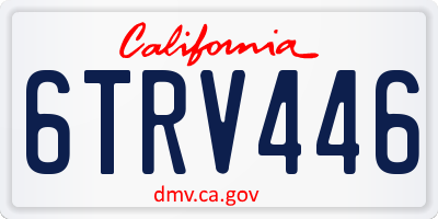 CA license plate 6TRV446